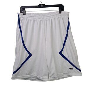 Li Ning Men's Basketball White Athletic Shorts Sportswear Size 2XL